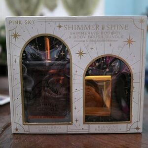 Pink Sky Shimmer & Shine Body Oil and Brush Bundle